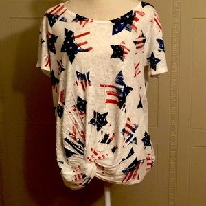 SJS red white and blue Stars and Stripes  top.